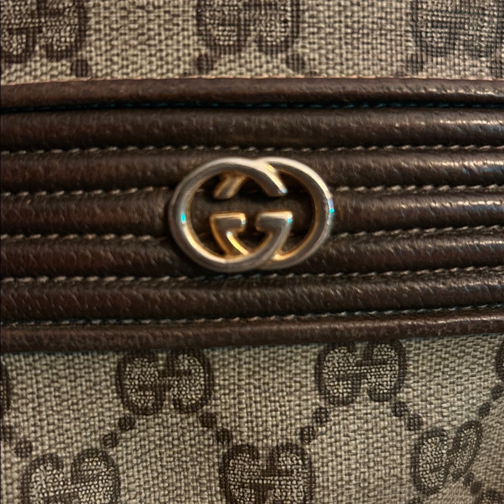 Gucci Vintage 70s Crossbody Bag GG Monogram Camera Bucket Shoulder Bag 1970s - Picture 9 of 17